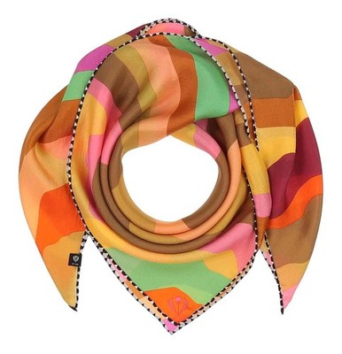 FRAAS Silk Crepe Scarf In Wave-Design Tuch Exotic Orange orange gelb Neu