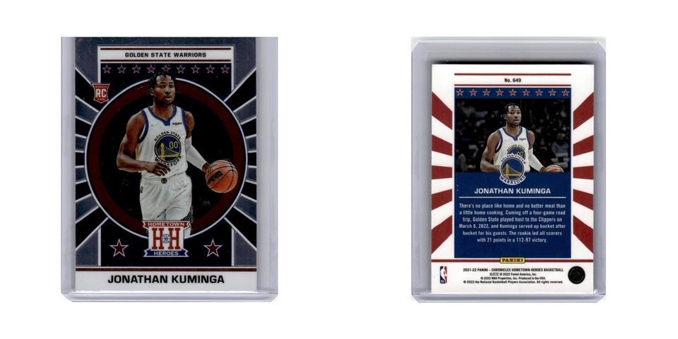 Jonathan Kuminga Rookie 2021 Panini Chronicles Hometown Heroes #649 NM - Image 3 of 3