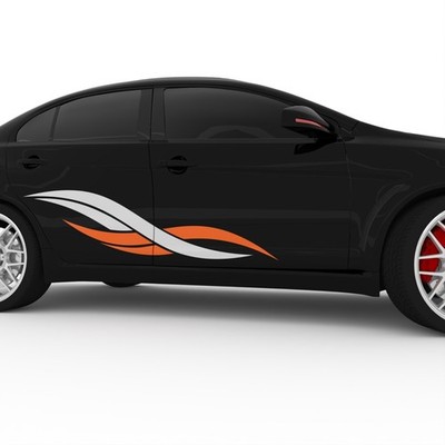 Rennsport Design Streifen | 160 cm | Vinyl Auto Aufkleber | N6B20D