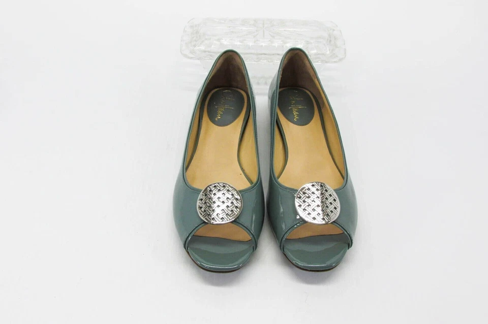 Zapato para mujer Cole Haan Astoria talla 8B verde punta abierta ballet plano nuevo sin caja qp Foto 4 de 4