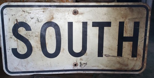 Authentic Retired Highway SOUTH Directional Road Sign 12"X24"