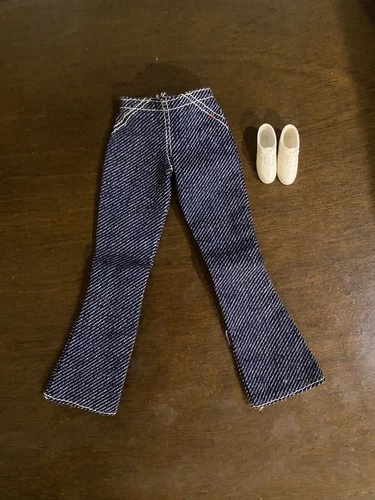 Francie Bell Bottom Jeans #3365 Ready Set Go vintage  1971 plus white shoes