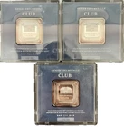 3 x1 oz Geiger Edelmetalle Club .999 Silver Bar Serial #268, #269, #270/1600