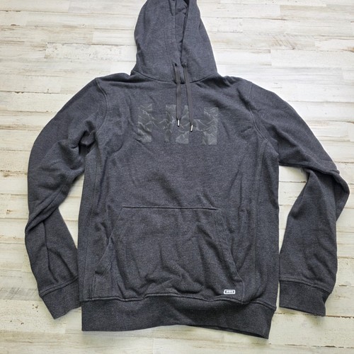 Helly Hansen Mountain HH Logo Hoodie Sweatshirt MED Gray Pullover Pockets Comfy