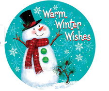 WINTER WISHES SNOWMAN HOLIDAY Pendant On 925 Sterling Silver 20" Necklace SNOW