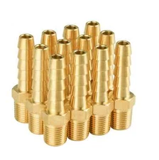 12-Pack 1/8" NPT to 1/4" Hose Barb Fittings, Brass Air Hose Fittings, 1/4" Ba...
