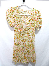 Urban Outfitters Women's Size XS Yellow Orange & Green Floral Print Mini Dress
