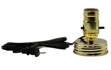 Gold Mason Canning Fruit Jar Lamp Making Kit is Pre-Wired Easy to Use for DIY