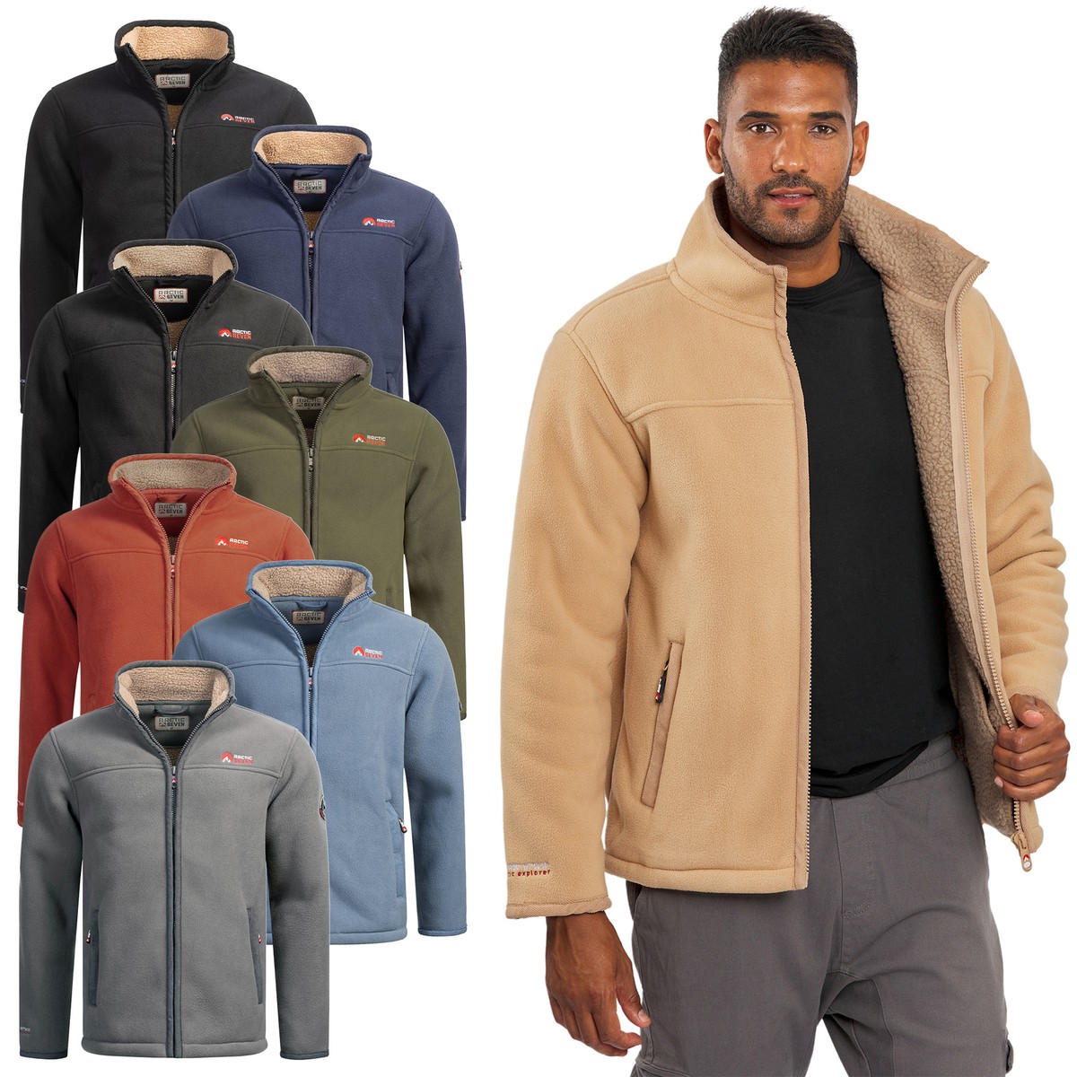 Fleece Jacke Sehr Warme Herren Jacken Arctic Seven Warme Herren