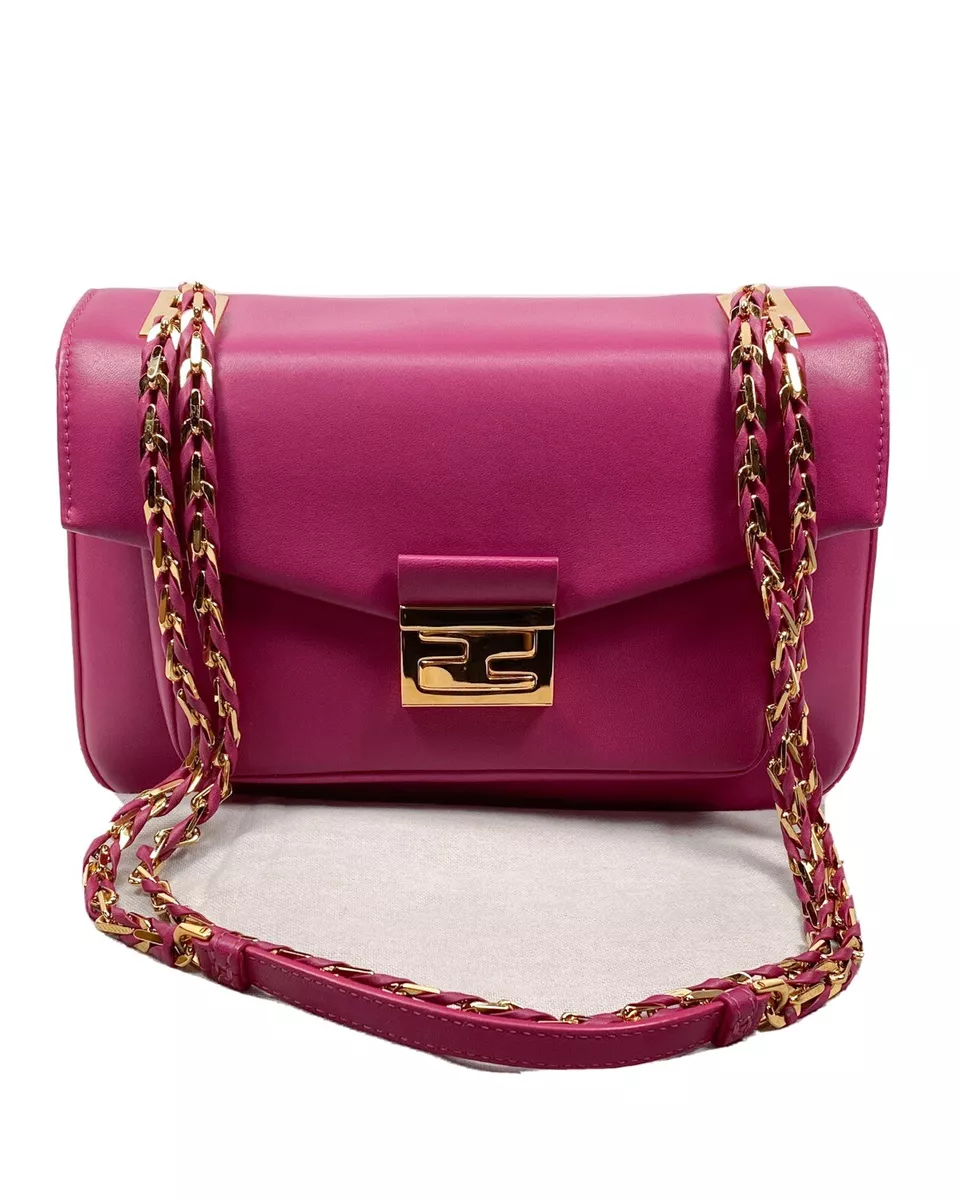 Fendi Baguette Chain Medium Shoulder Bag in Red