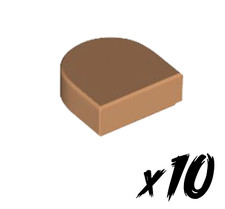10x LEGO 24246 &bull; 1x1 Fliese rund &bull; tile round &bull; nussfarben &bull; medium nougat