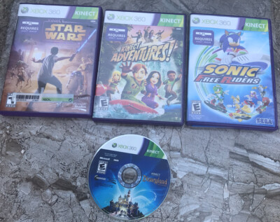 Lot of 4 Xbox 360 Kinect Games Sonic Disneyland Adventures Star Wars