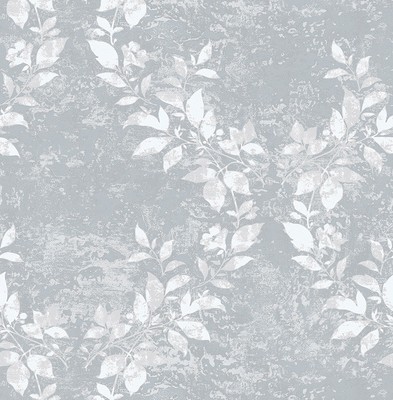Wallpaper, System Solution, Fleece, Structure, Blumenmuster, Ivory, Silver Grey,