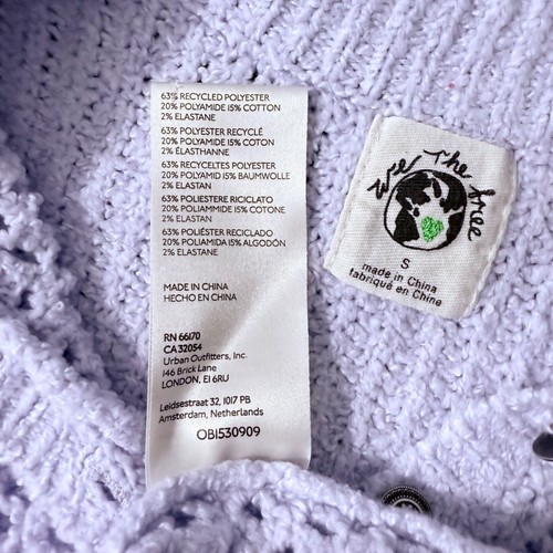 We The Free People Sweater Women's Small Snowdrift Peri Ice Recycled Knit Purple - Picture 12 of 13