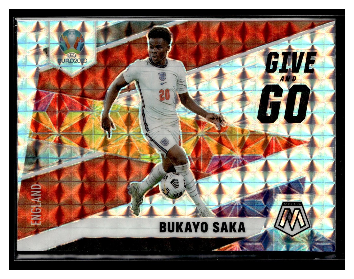 2021 Panini Mosaic UEFA EURO #26 Bukayo Saka Give and Go Silver