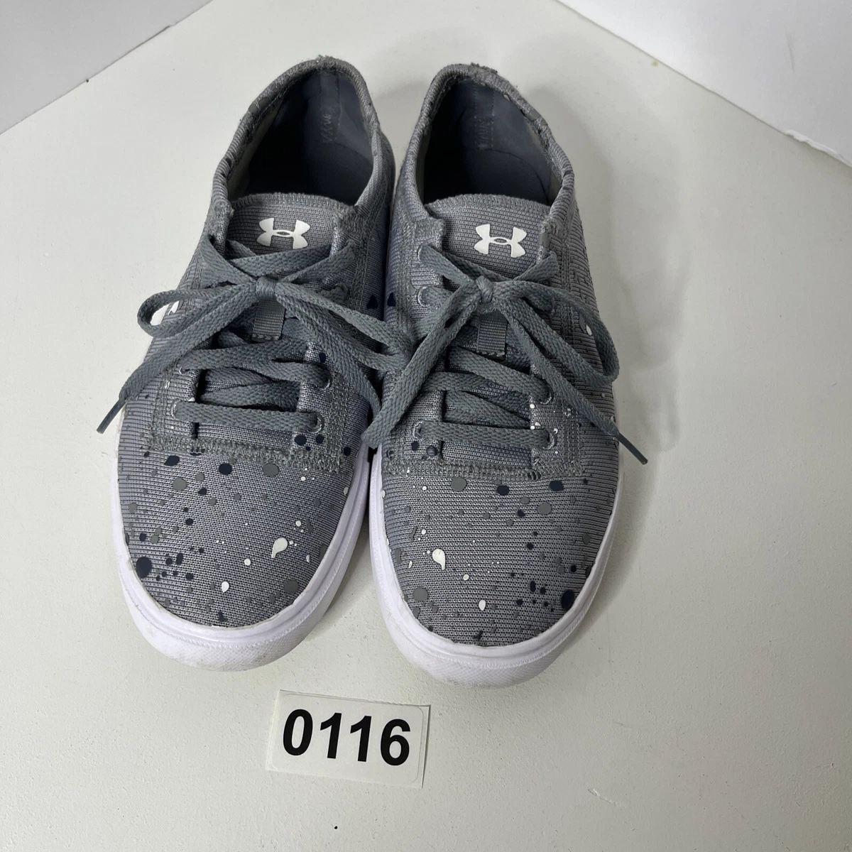 Under Armour Youth Boys Gray Paint Tennis Shoes Sneakers Lace Up Size 5 Y