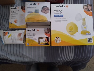 Medela Swing Single Electric Breast Pump Kit- Sealed New-With added accessories