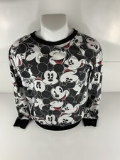Disney-Mickey Mouse-All Over Print Heads-Crewneck Sweatshirt Adult S