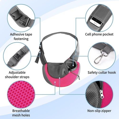 Pet Sling Carrier for Small Dogs & Cats Hands-Free Puppy Carrier with Safety M - Picture 3 of 4