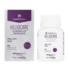 Heliocare Pure White Radiance Max 240 Oral Sunscreen Brighten Skin 60 Capsule.