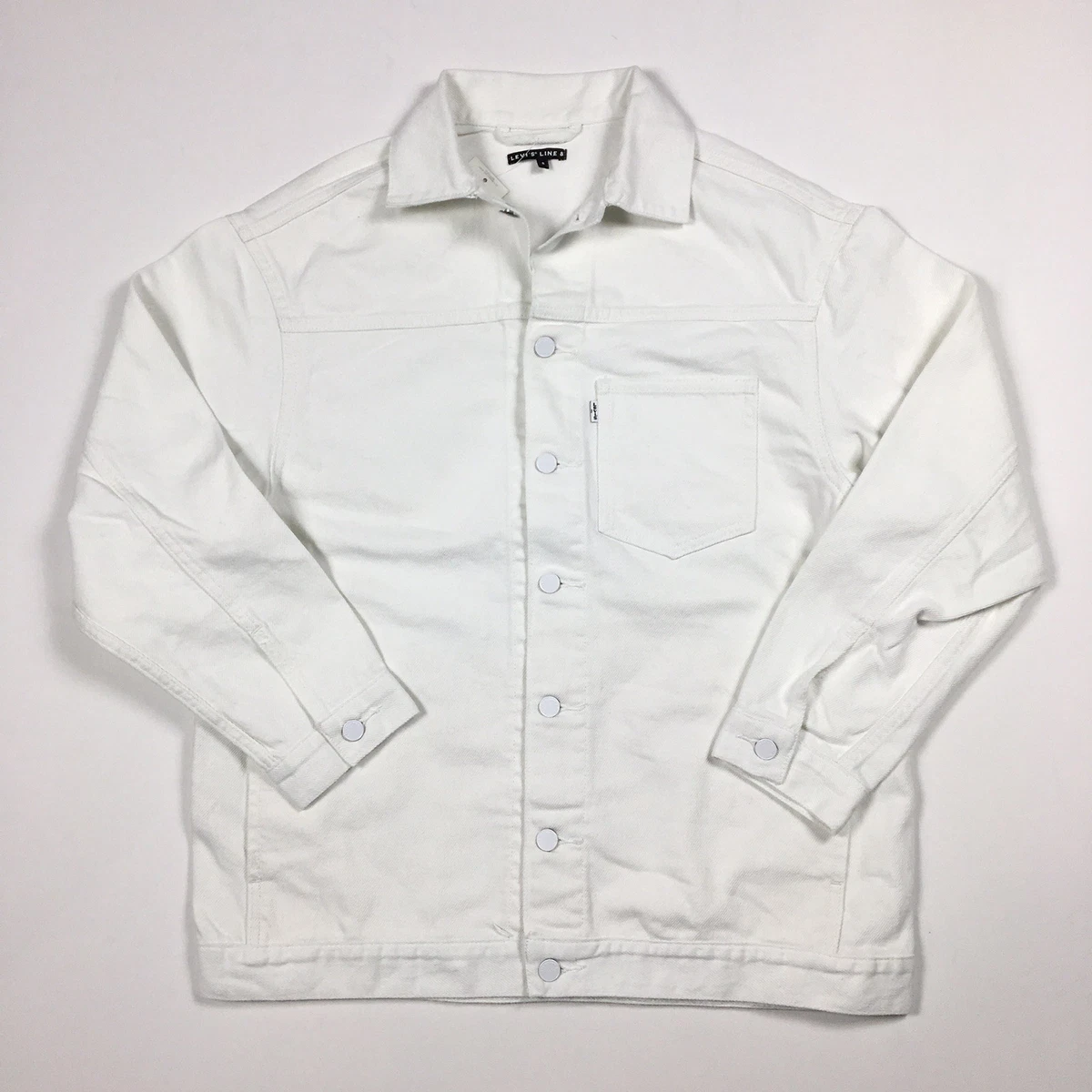 White denim jacket shop mens levis