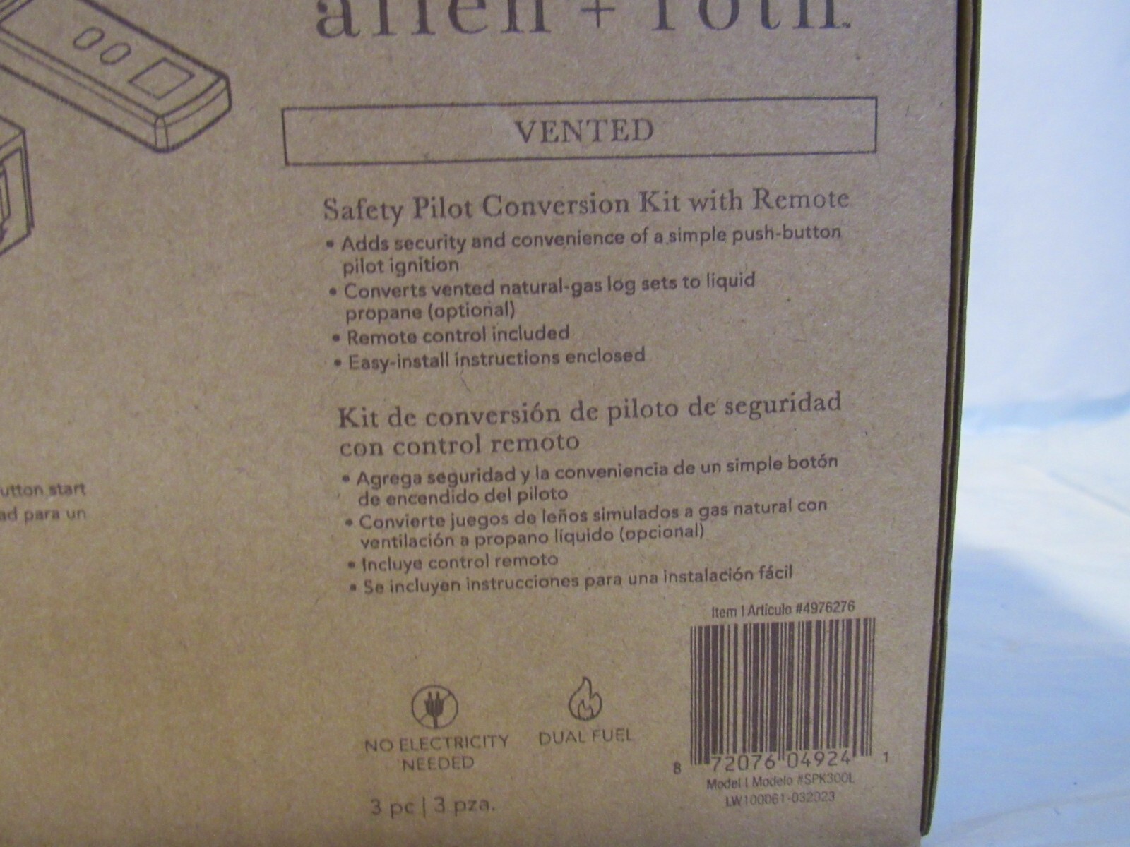 allen + roth Vented Safety Pilot Gas Log Conversion Kit 4976276 W8K eBay