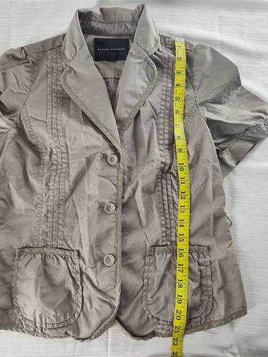 Banana Republic Beige Collared Women's Button Up Jacket 100% Cotton Size 4 ST25 - Picture 9 of 9