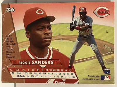 1993 Fleer Ultra Reggie Sanders Cincinnati Reds 36 | eBay