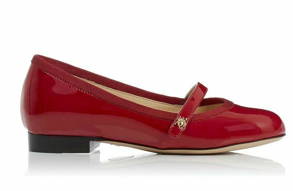 $325 NUEVO Charlotte Olympia INCY MARY JANE Niñas Pisos Rojo Charol 30 Foto 2 de 4