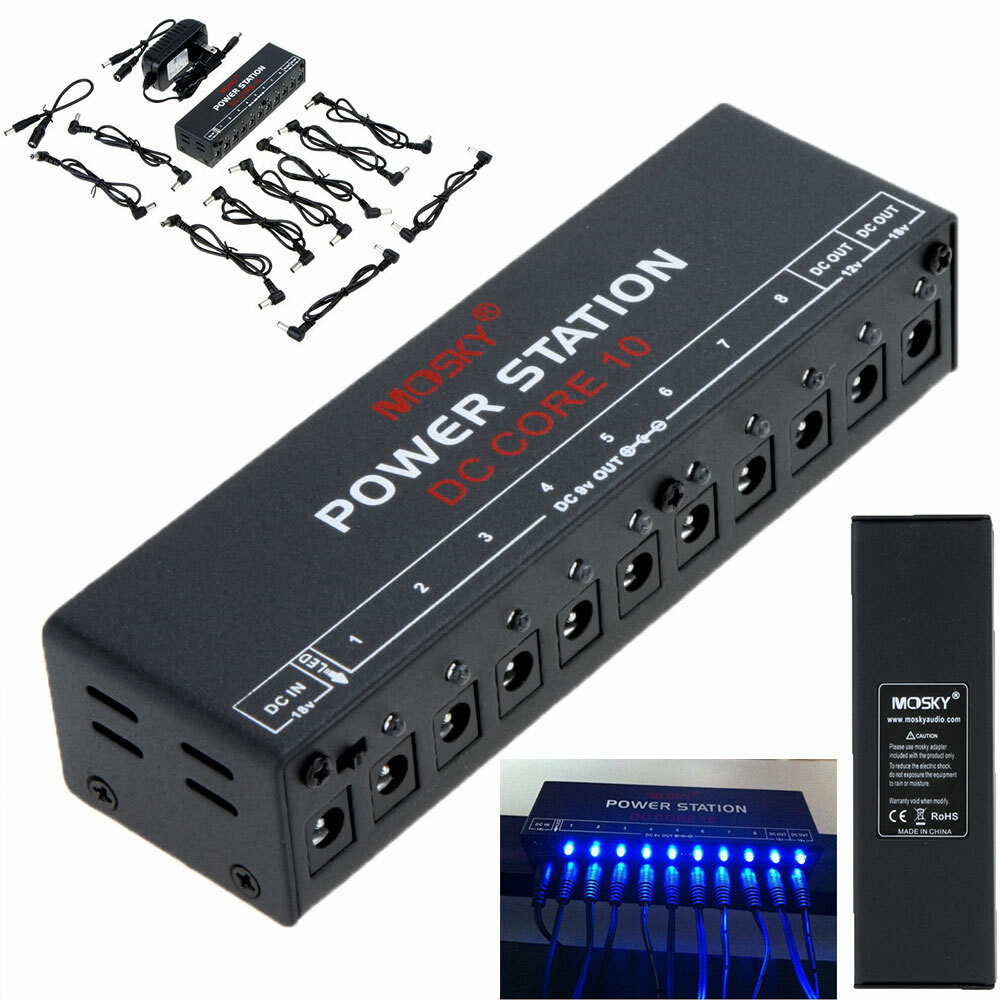 MOSKY Guitar Effect Pedal Board Power Supply Station 10 Output 9