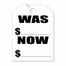 Stock Mirror Hang Tags-WAS  NOW 