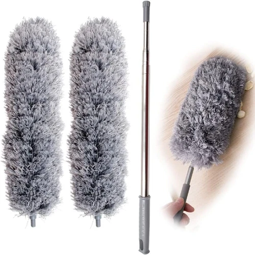 CATTURA POLVERE SPOLVERINO SOTTILE CON MANICO TELESCOPICO PANNO MOP PIEGHEVOLE - Foto 2 di 5