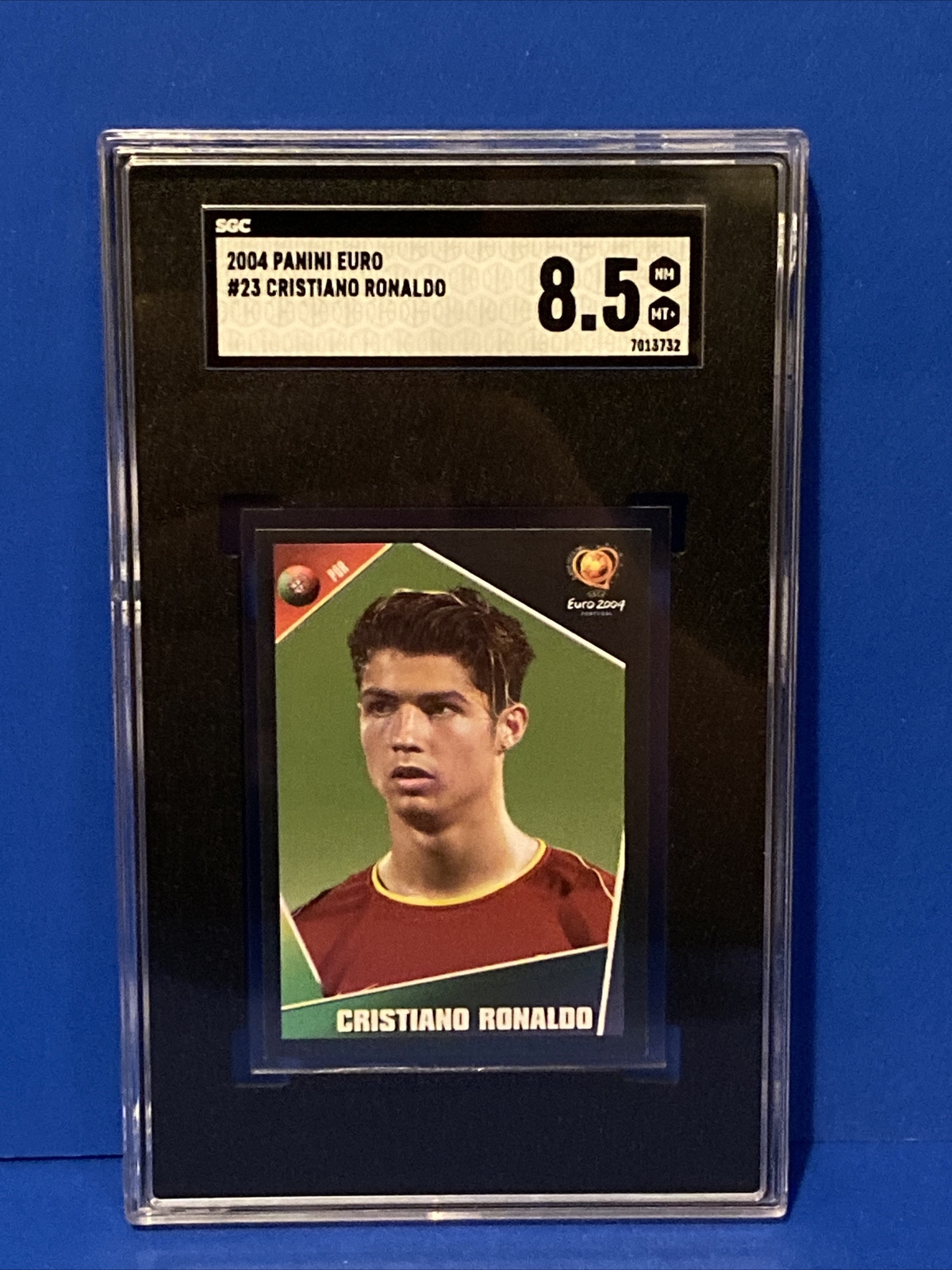 PANINI UEFA EURO 2004 STICKERS # 23 CRISTIANO RONALDO PORTUGAL ROOKIE SGC 8.5!
