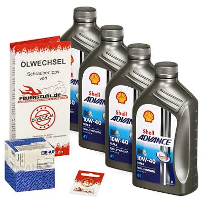 Ölwechselset Yamaha XJ 600 Diversion 1991-2003 Shell Advance Ultra 10W40 + Mahle