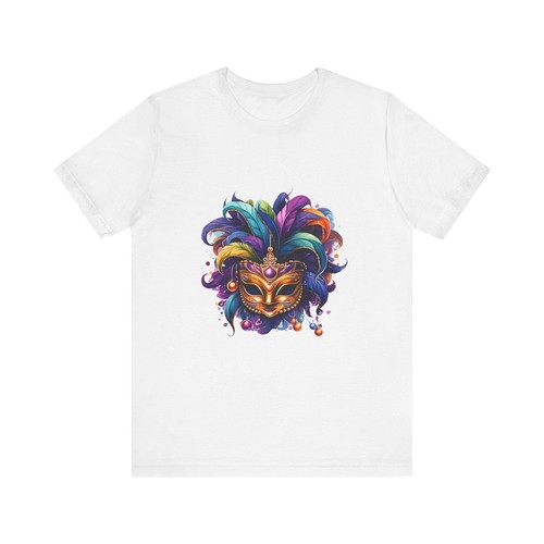 Mardi Gras T-Shirt, Festive Mask Tee, Colorful Carnival Shirt, Party Top, Unisex