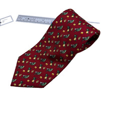 Brooks Brothers Makers Tie Men's Red Floral 100 Silk Necktie Handmade In USA