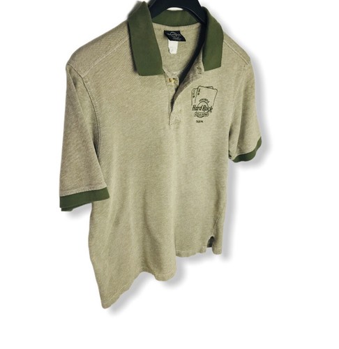 HARD ROCK Hotel & Casino Seminole Tampa FL Vintage Polo Shirt Olive Green Mens S - Picture 4 of 12