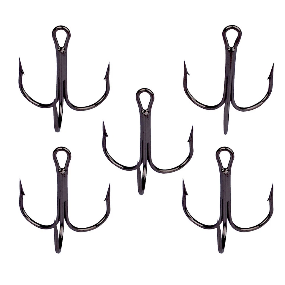 100 pcs Angelhaken Scharfe Drillinge Rot Schwarz Silber 1/2/4/6/8/10/12/14 Haken - Bild 1 von 4