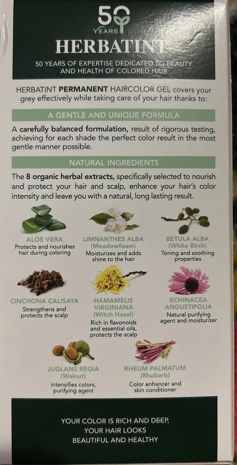 Gel de color de cabello herbal permanente Herbatint 4,56 onzas, FÓRMULA ÚNICA Y SUAVE Foto 3 de 4