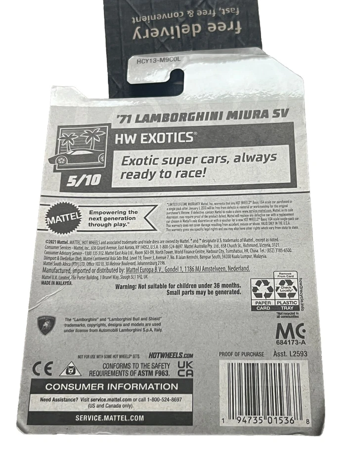 Lamborghini Miura Sv 2022 Hot Wheels Super Treasure Hunt 71 🙌 Foto 2 de 2