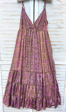 Indisches Maxikleid Boho Sommerkleid gemustert onesize 36 38 40 neu