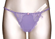 Victoria's Secret Dream Angels NWT Large Purple V String Thong Panty Adjustable
