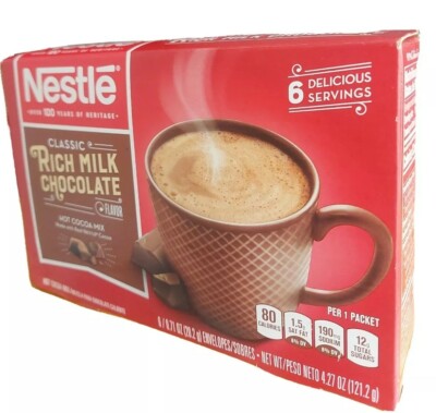 NESTLE CLASSIC RICH MILK CHOCOLATE HOT REAL COCOA MIX BOX (12PKS