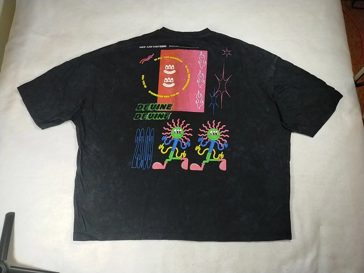 ASOS Men s Black Back Print Oversized T Shirt Size XL VGC Skater Emo Style UK PP