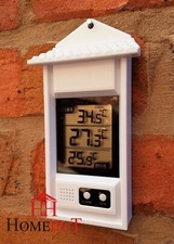 Max Min Thermometer - Garden Greenhouse Indoor Outdoor Office Wall