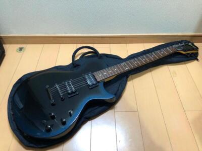 Electric Guitar Burny LS-55S Les Paul Type Black Teal Metallic Japan Made & Case