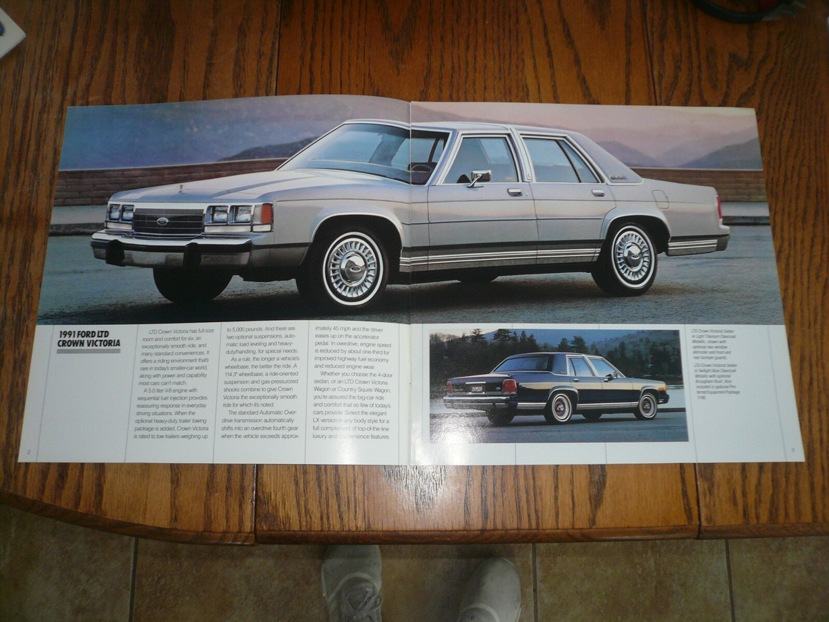 1991 Ford LTD Crown Victoria Black Car Sales Brochure - Vintage | eBay