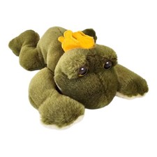 Russ Plush Prince Frog Stuffed Animal Crown Red Heart Plush