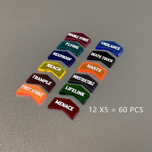 60pcs Color Coded Keyword Counters Set for Magic The Gathering MTG Tokens CCG - Picture 3 of 6