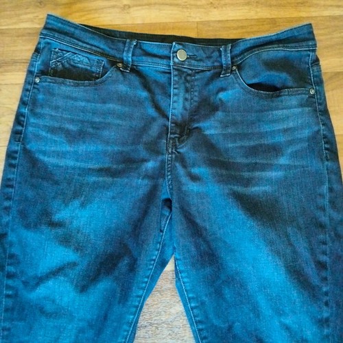 Hebilla Negra Hombre Talla 33 x 31 Ajuste No. Pantalones de mezclilla ajustados 76 elásticos lavado oscuro - Imagen 6 de 8